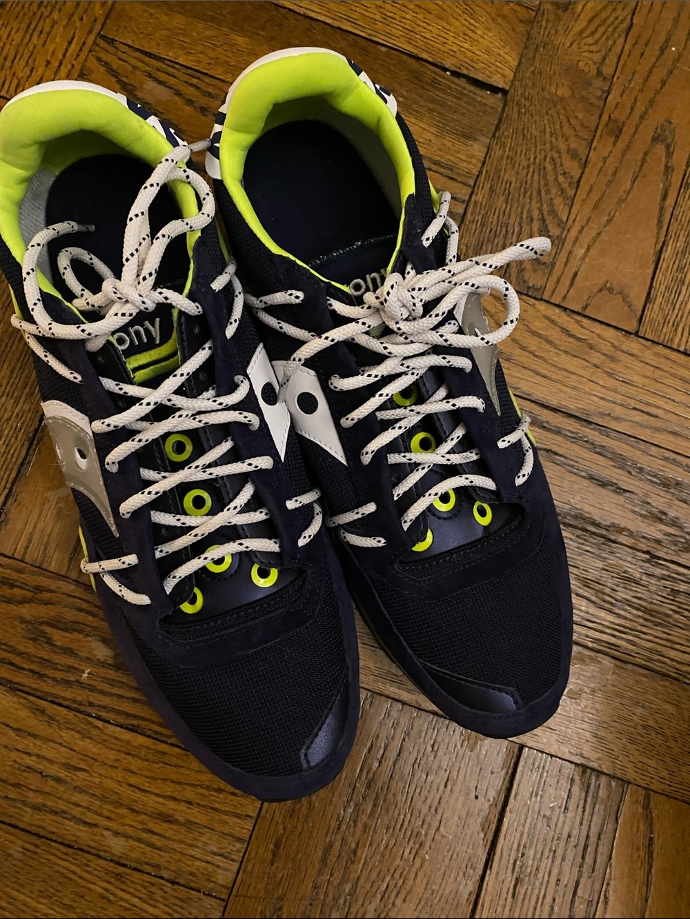 Saucony Navy with Neon Yellow Accent Running Shoe - Picture 3 of 5